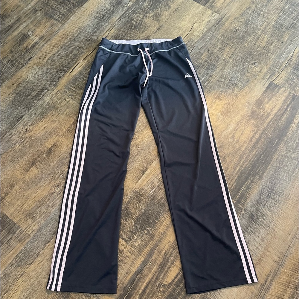 Adidas climalite grey with pink accent boot/flare pant